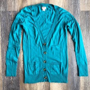 XS Mossimo Supply Co. teal button down cardigan